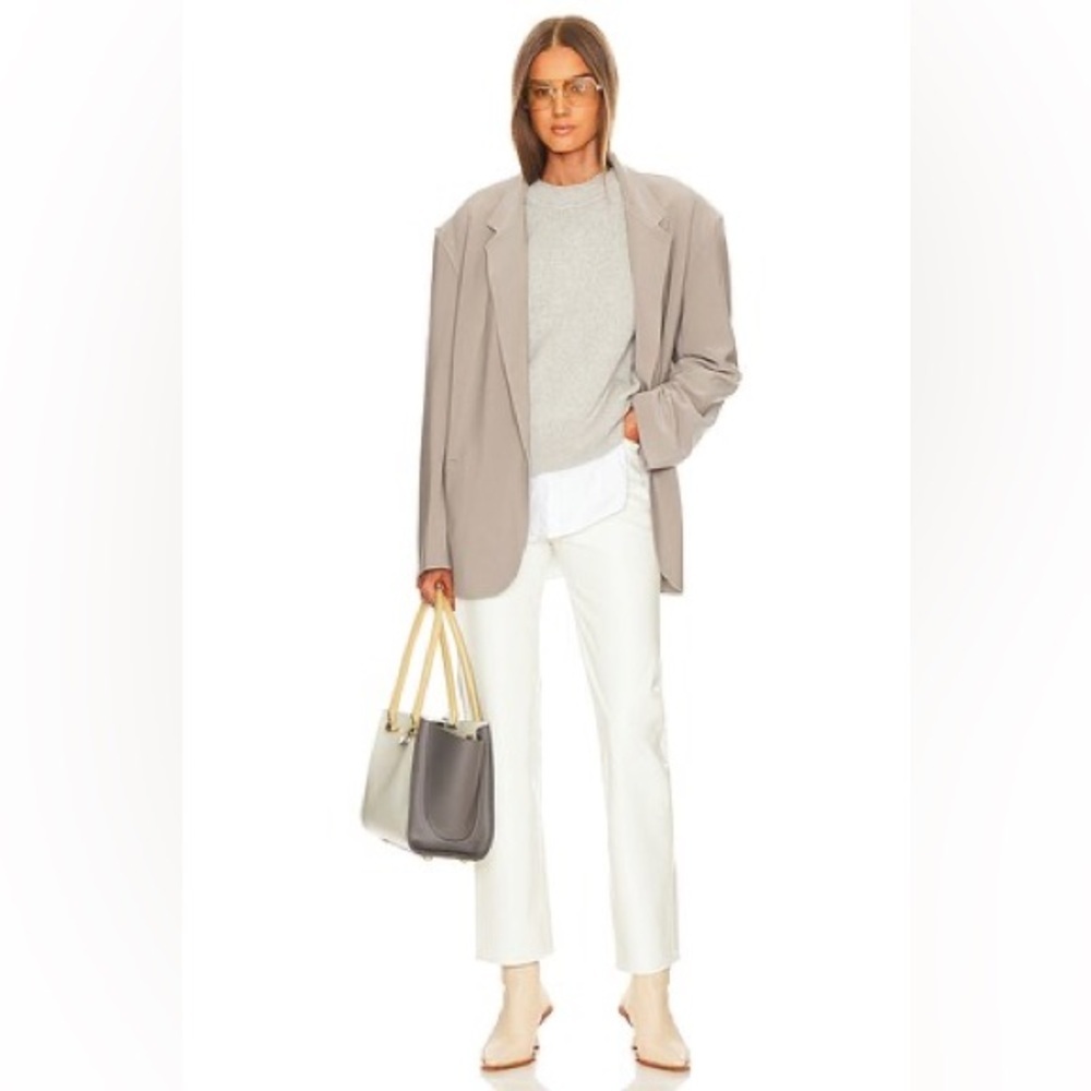 AGOLDIE  White faux Leather Pants